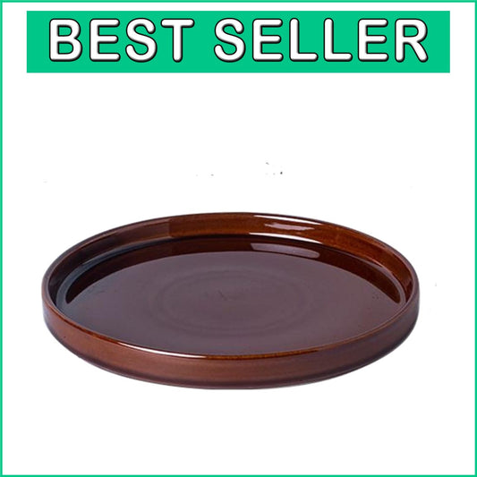 Elegant 12.5-Inch Ceramic Plant Saucer for Indoor & Outdoor Water Drainage