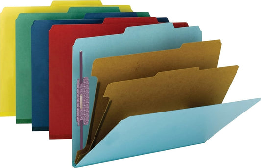 Heavy-Duty Assorted Color Letter Size File Folders with SafeSHIELD Fasteners