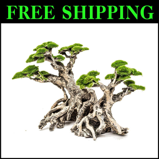 Aquarium Bonsai Tree Decor Dimensions 7"H - Enhanced Aesthetics for Aquascaping