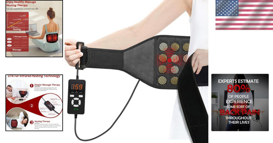 Far Infrared Vibrating Heating Pad - Custom Massage for Lower Back Pain Relief