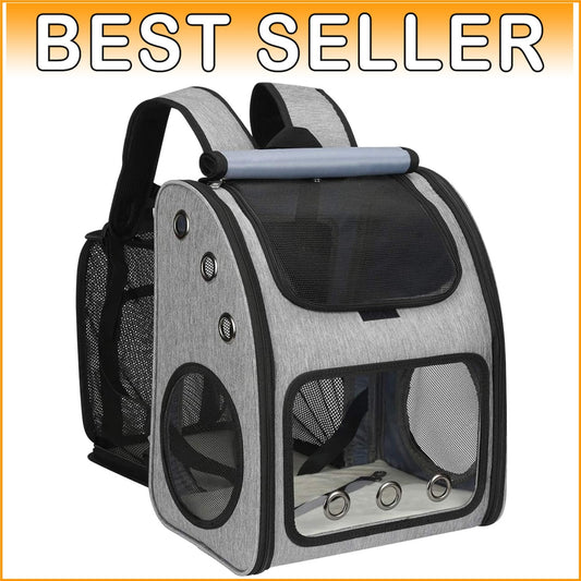 Portable Pet Travel Carrier Backpack - Safety & Comfort for Dogs, 18 lbs Max