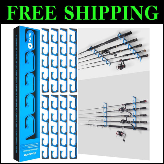 Durable Fishing Rod Storage Rack - Wall/Ceiling Mount, Securely Holds 20 Rods