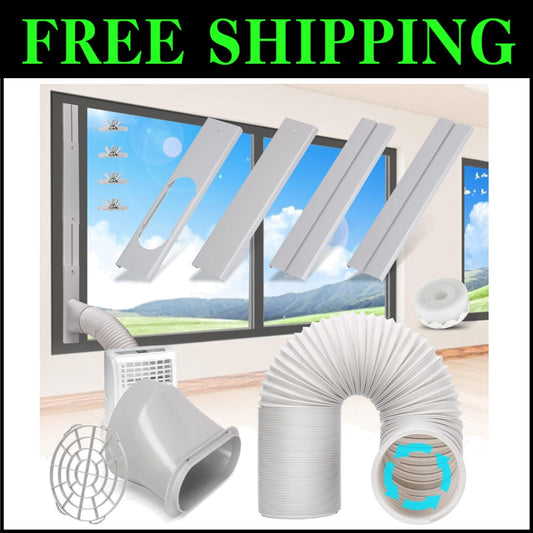 Premium Portable Air Conditioner Vent Kit with Weather Stripping & Exhaust Hose