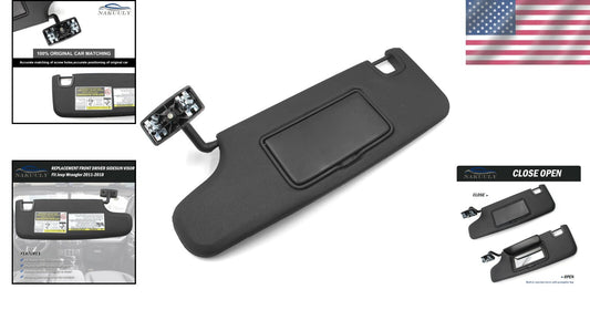 Durable Black Left Side Mirror - Compatible with Jeep Wrangler JK 2007-2018