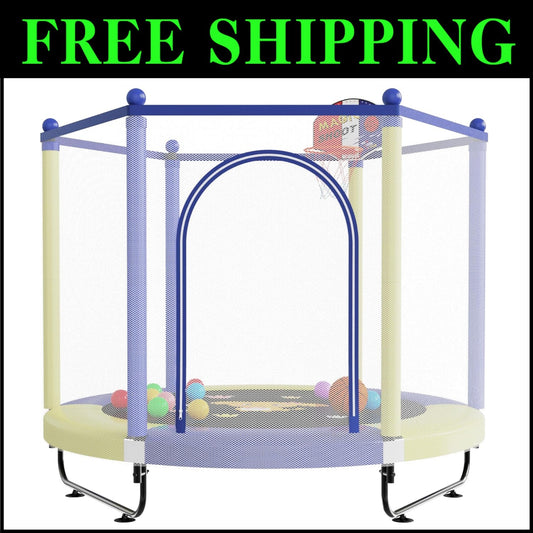Vibrant 5FT Kids Bounce Trampoline with Protective Netting - Perfect Gift!