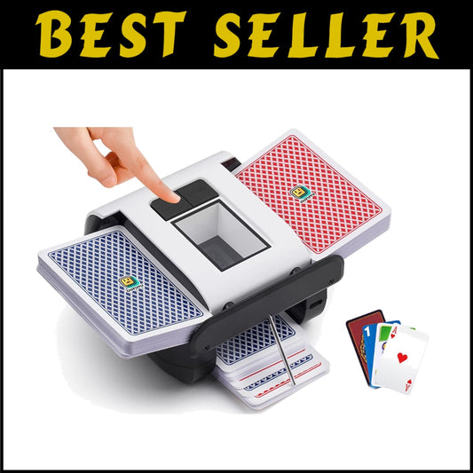 Portable Electric Card Shuffler - Quiet, Fast, and Works with Multiple Decks