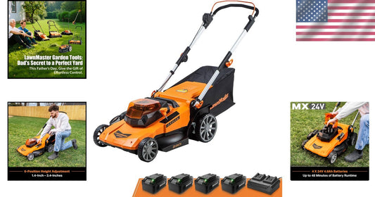 Compact Cordless Lawn Mower with 3-in-1 Function & Folding Handle for Storage