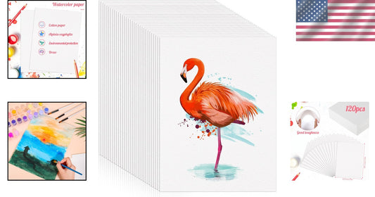 120 Sheets of 9x12 Cold Press Watercolor Paper - Ideal for Gifts & Projects