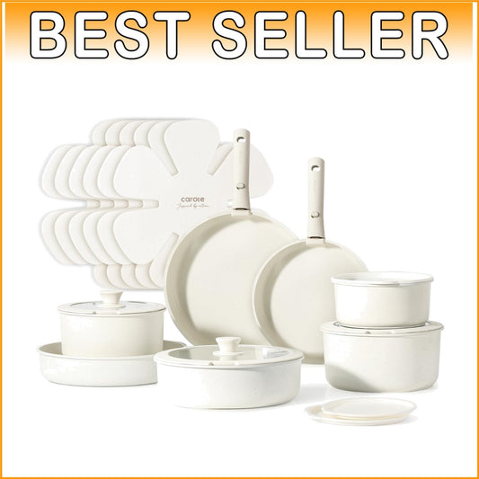 Easy-Clean 21-Piece Cookware Set with Removable Handle: Oven & Induction Safe