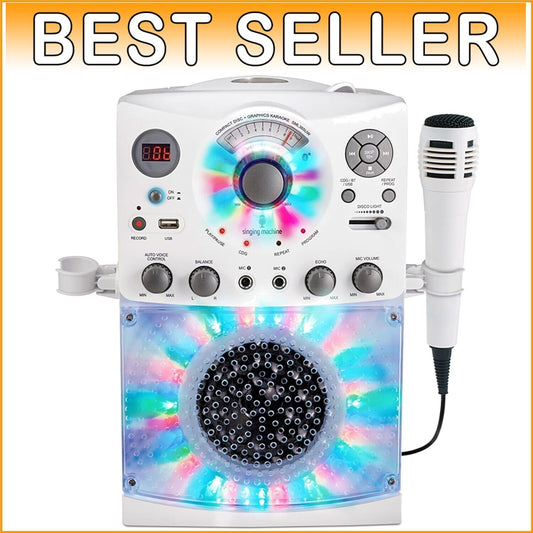 All-in-One Karaoke Machine with Wired Mic & Disco Lights - Perfect for Parties!