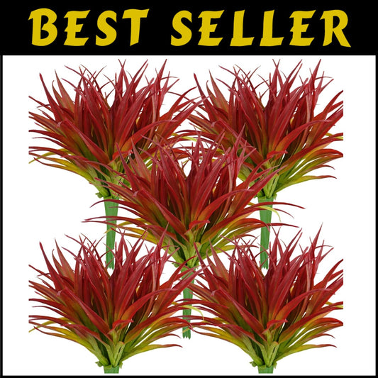 Lush 17.3in Fake Grass Plant Set - Low Maintenance Indoor and Outdoor Greenery