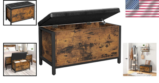 Elegant Entryway Storage Bench: Flip Top Ottoman & Sturdy Seating Solution