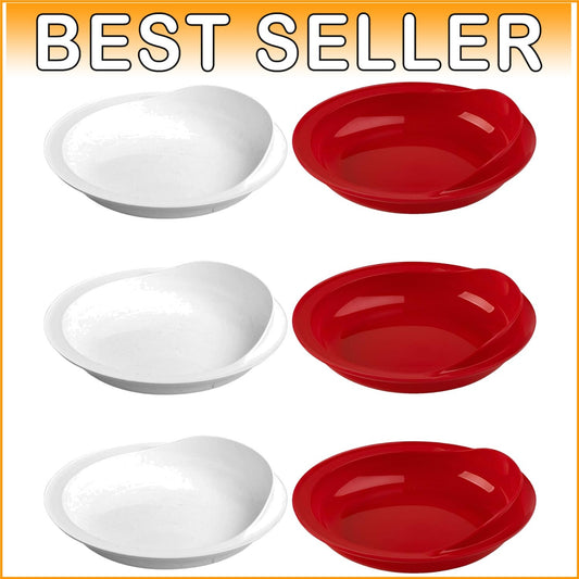 Durable Non-Slip Scoop Plates - 9-inch Set of 6 for Adults with Disabilities