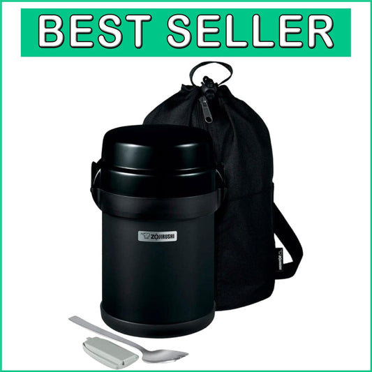 Durable Vacuum Insulated Lunch Jar with 4 Microwaveable Bowls - Carbon Black