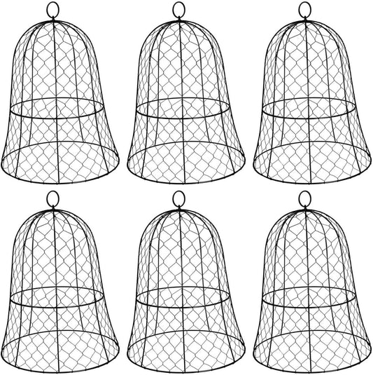 Space-Saving 6 Set Garden Cloches, 13"D x 17"H for Rabbits and Birds Deterrent