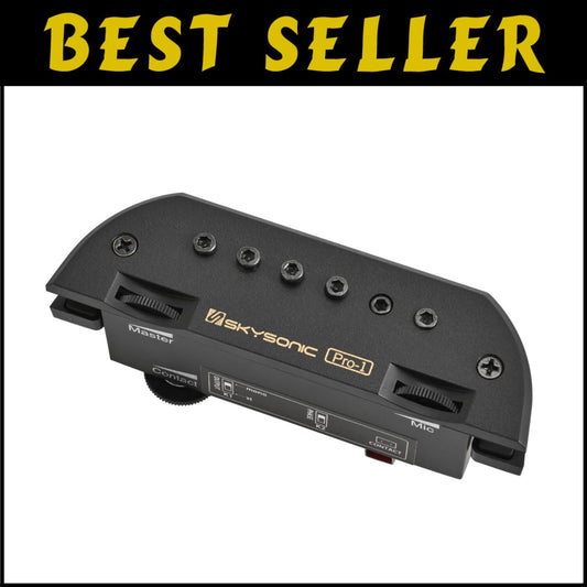 Magnetic and Piezo Acoustic Guitar Pickup with Master Volume Control - 90-105mm