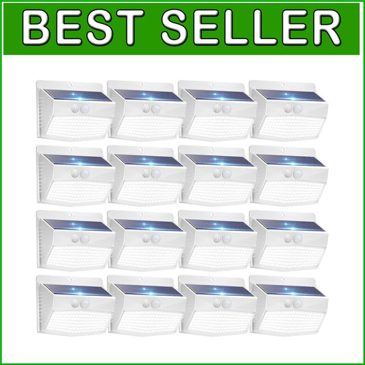 16-Pack Solar Motion Sensor Outdoor Lights - Waterproof & Energy Efficient