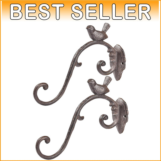 10 Inch Heavy-Duty Cast Iron Hooks – Elegant Hangers for Planters & Bird Feeders