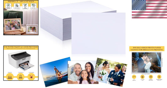 Professional Quality 400 Sheets of Glossy Double-Sided Paper for Inkjet Printers