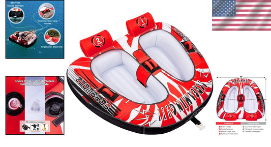Innovative Inflatable Boat Tube with Ergonomic Design - For 1-2 Riders, 340 lbs