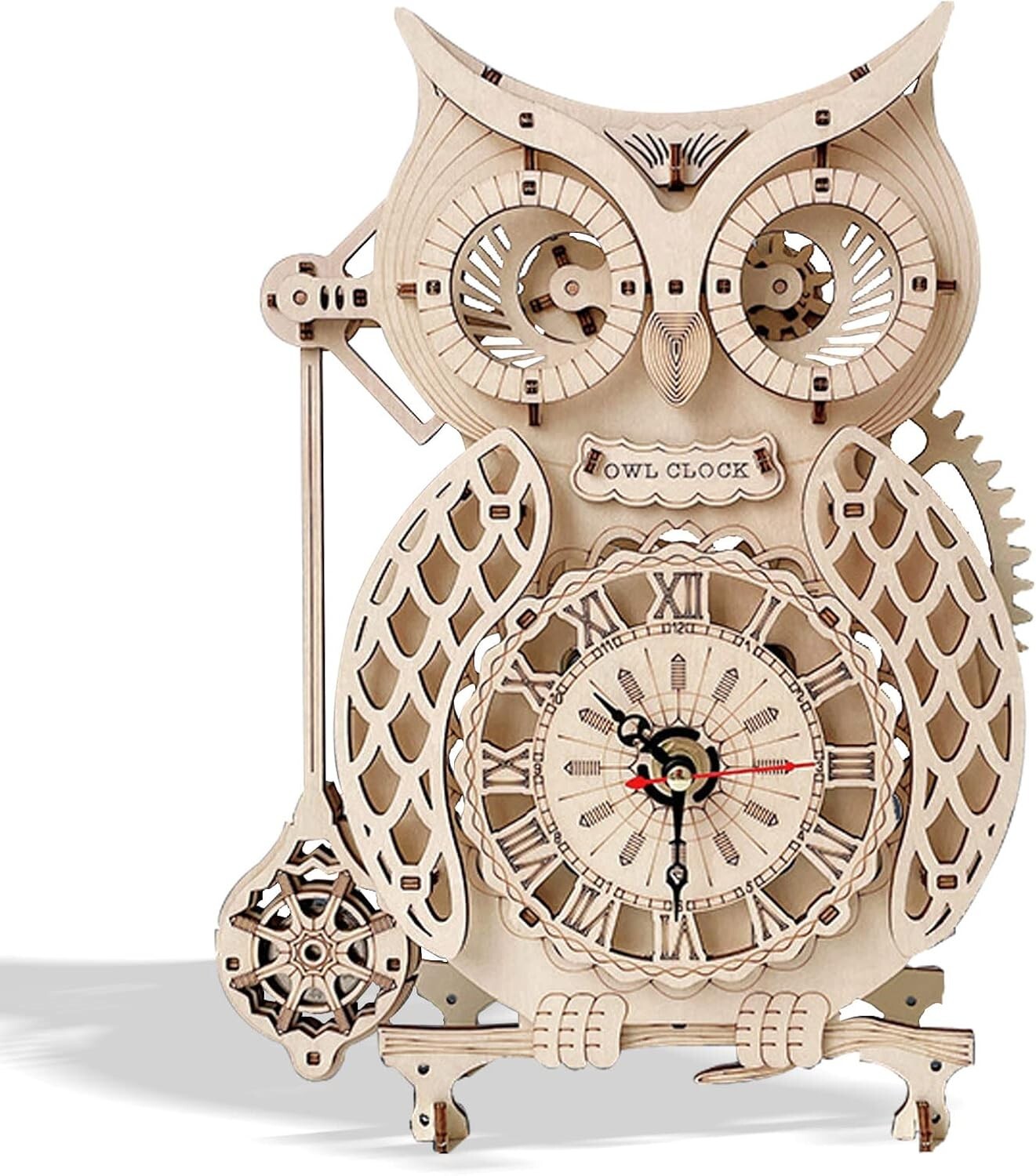 3D Wooden Animal Puzzle Kit - Create a Functional Desk Clock & Art Piece