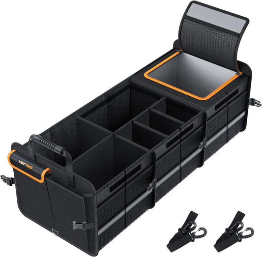 Automotive Storage Solution: Large Trunk Organizer with Tie-Down Straps & Cooler