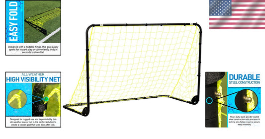 Competition-Grade 6' x 4' Soccer Goals - Lightweight & Easy to Assemble
