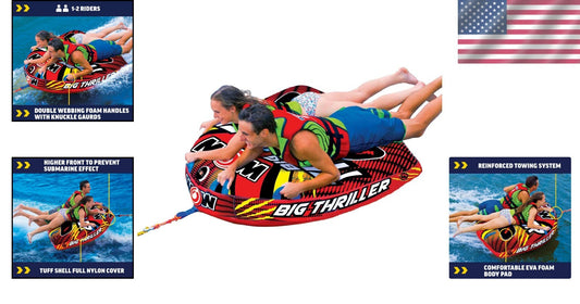 Double Handle Towable Deck Tube for Unforgettable Water Adventures - 1-2 Person