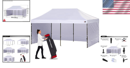 Instant Setup 10x20 Canopy Tent - Heavy Duty with Removable Sidewalls & UV Block
