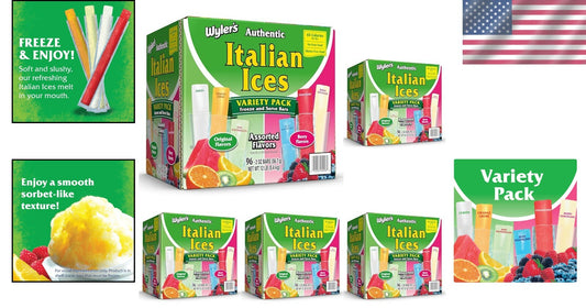 Bulk Pack of Authentic 96 Count Italian Ice Freezer Bars - Family Favorite