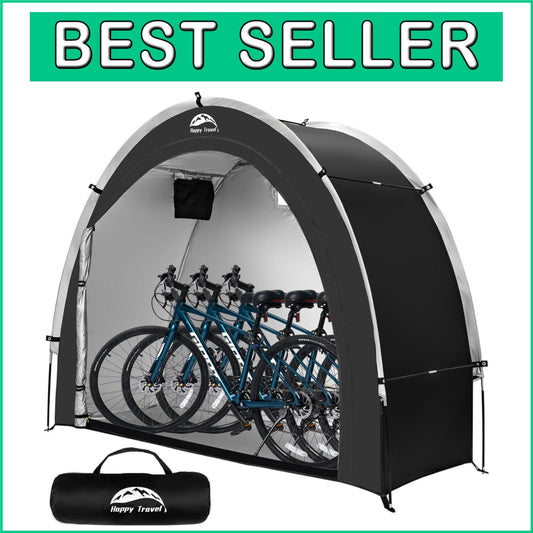 Durable 210D Waterproof Bicycle Storage Tent with Quick Setup - Fits 2-3 Bikes