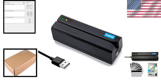 Versatile USB Card Reader and Writer - Reads & Writes 3 Tracks Effortlessly