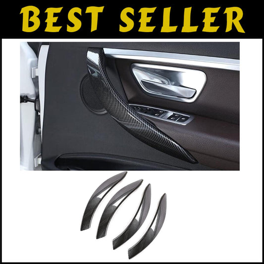 4PCS Carbon Fiber Color Door Handle Covers for BMW 3 & 4 Series - Easy Install