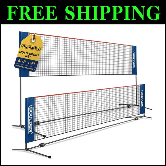 Versatile Portable Badminton & Pickleball Net - Adjustable Up to 5 ft High