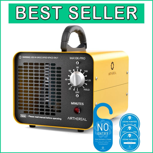 Efficient 10,000 mg/h Ozone Generator: Touch Control Air Deodorizer - Yellow