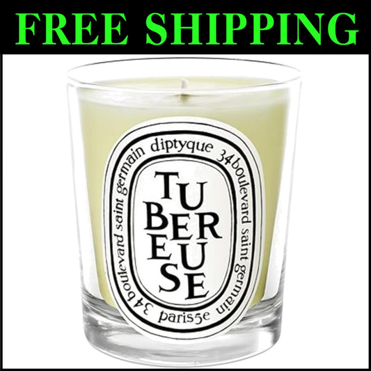 Luxury Tuberose Candle - 6.5 oz, Glass Container with Long-Lasting Fragrance