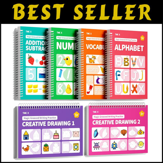 Colorful 3D Groove Writing Practice Set for Kids - Essential Early Learning Tool