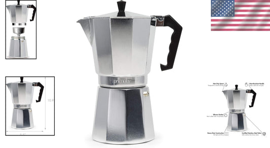 Classic Stovetop Espresso Maker - 12-Cup Moka Pot for Authentic Italian Coffee
