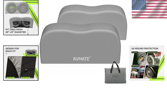 Durable RV Tire Covers - Waterproof Dual Axle Wheel Cover Set for 30"-33" Tires