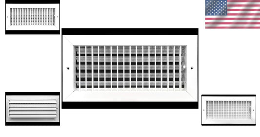 Customizable 14"w X 6"h White Air Supply Diffuser with Scratch-Resistant Finish