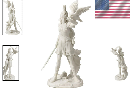 Matte Finish Athena Goddess Sculpture – Collector's Edition with Owl Companion