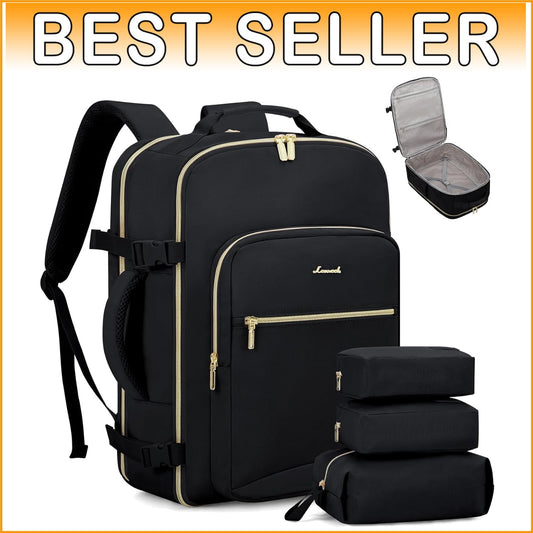 Black Business Weekender Backpack with 18 Inch Laptop & Organizational Cubes
