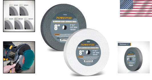 8" Fine Grit Aluminum Oxide Grinding Wheel - Ideal for Bench & Pedestal Grinders