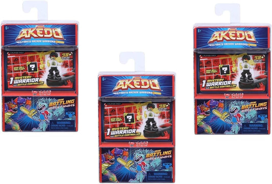 Collectible Arcade Warriors: 3 Mystery Action Figures + Battle Controller Pack