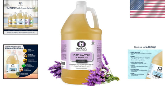 1 Gallon Pure Lavender Castile Liquid Soap - Eco-Friendly Multipurpose Cleanser