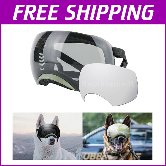 Premium UV Protection Dog Sunglasses for Medium-Large Breeds - Adjustable, Green