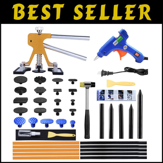 Adjustable Golden Car Dent Puller Kit - Paintless Repair Solution for All Dings