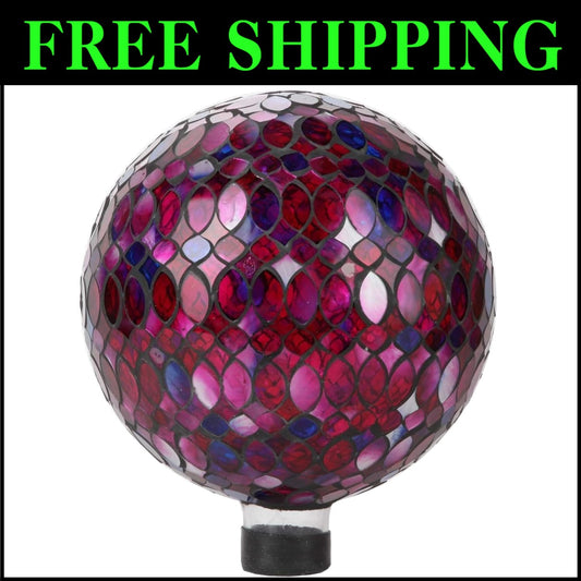 Weather-Resistant 10-Inch Colorful Mosaic Gazing Ball - Perfect Gift Idea