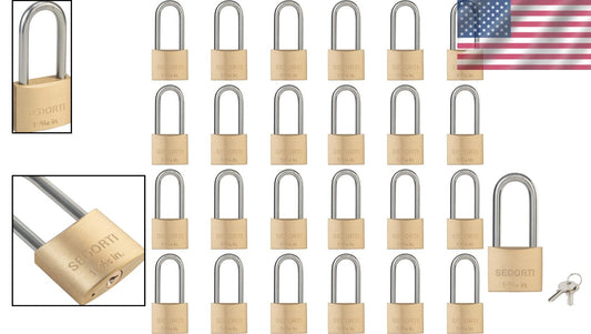 Weatherproof Stainless Steel Padlock Set - 24 Heavy-Duty Locks with Brass Keys