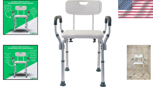 Rust-Resistant Shower and Bath Chair with Contoured Back – Safe & Comfortable